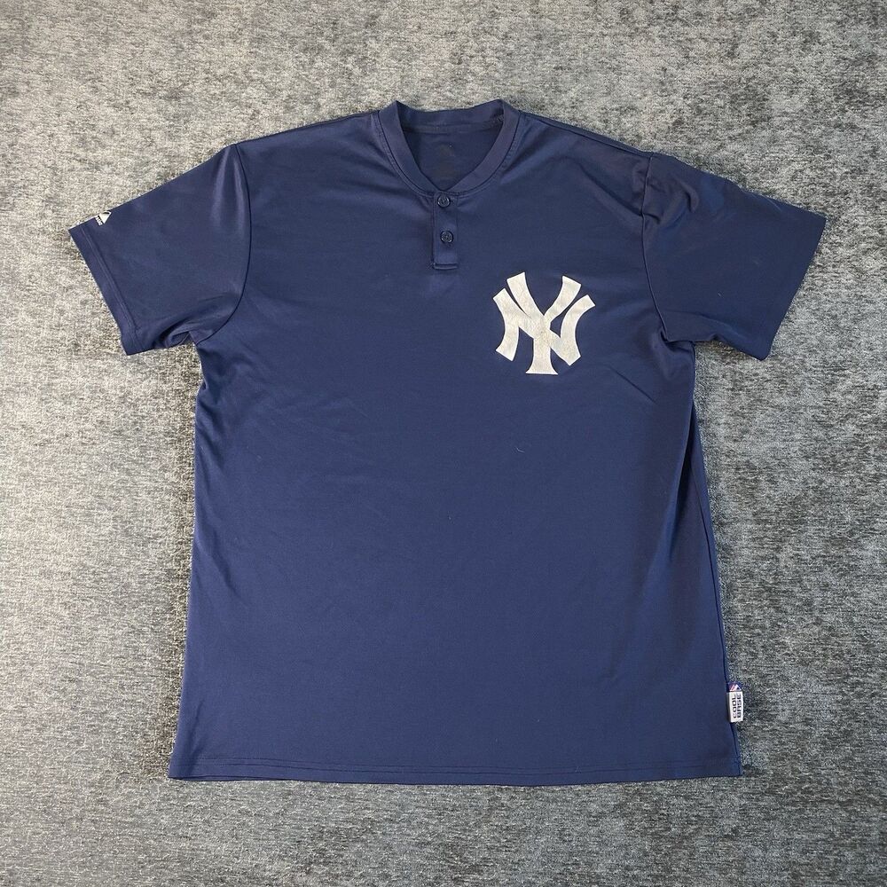 VTG New York Yankees MLB Majestic Cool Base Pullover Practice Jersey Men's L-Xl